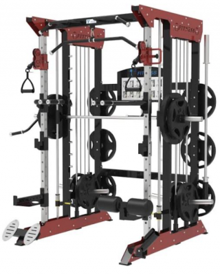 Home Gym Fitness Commercial Multi-Functional Trainer Cable Crossover Squat Power Rack Training All in One Trainer Gym Smith Machine Gym Equipment