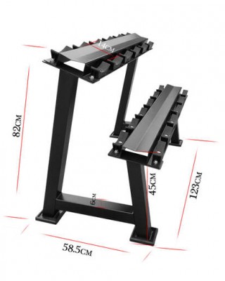 2 Tier Dumbbell Rack Set (Rack Only, Dumbbell Set 105kg, 135kg, 165kg)